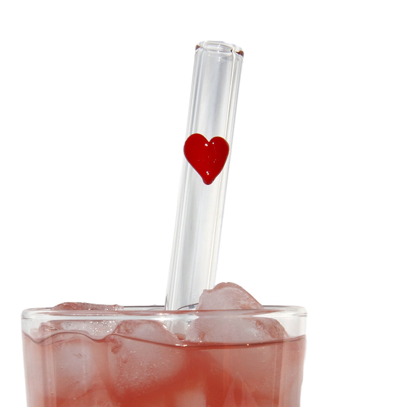 Libbey Glass Straws Reusable Straw for Cups Heart Straw Beer Can Glass Straw  Straw for Can Shaped Glass Reusable Heart Straws 